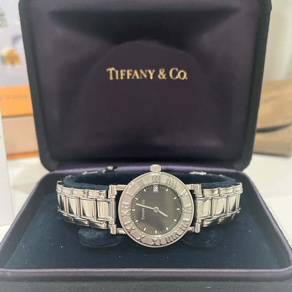 Tiffany & Co Atlas Stainless Steel Quartz Date Watch